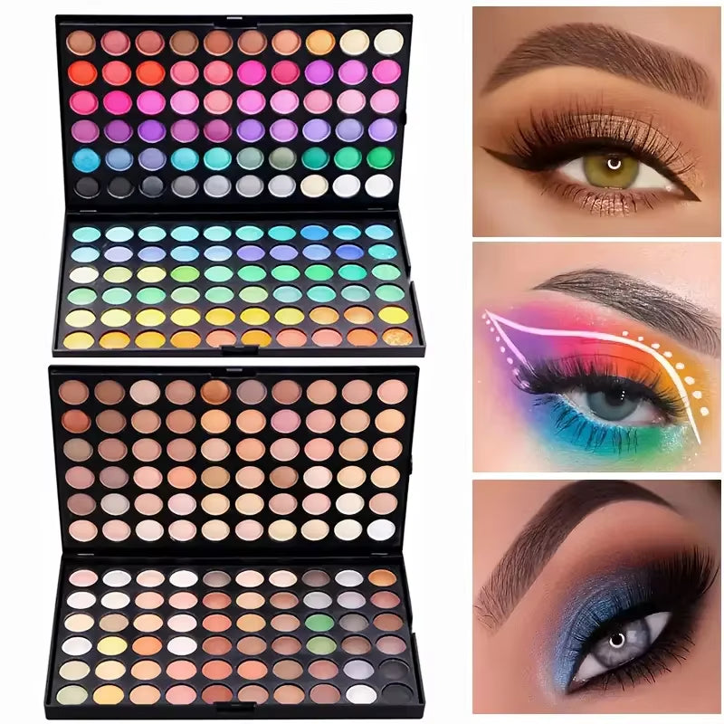 120 Color Eyeshadow Palette with Matte and Shimmer Effects Nude Warm Tones for Parties, Events and Professional Makeup Artistry