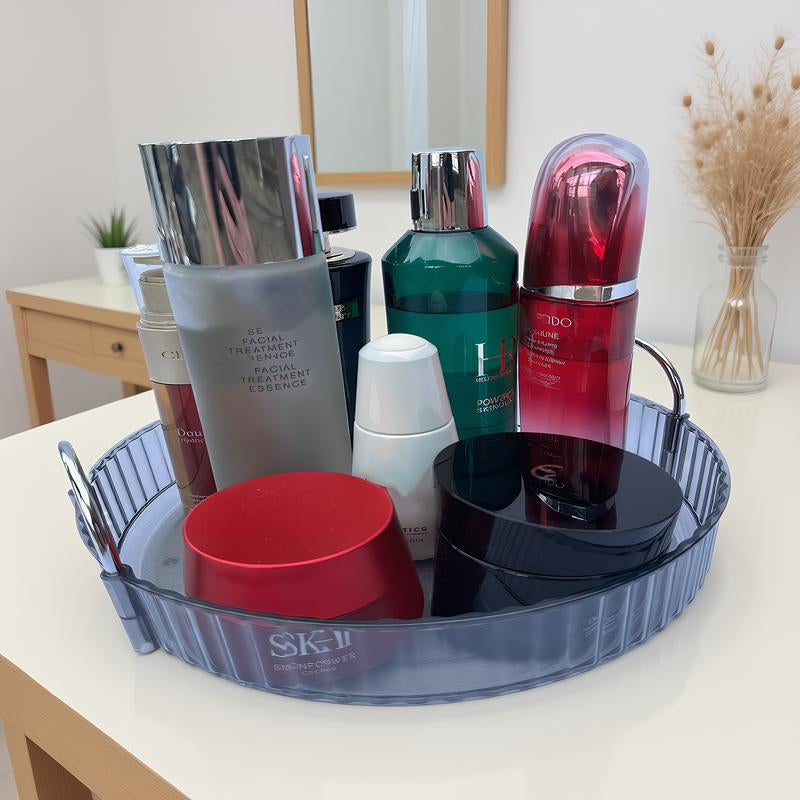 Rotating Makeup Organizer, Bathroom Make up Spinning Holder Rack, Large Capacity Cosmetics Storage Vanity Shelf Countertop, Fits Cosmetics, Perfume, Skincare, Lipsticks Boxes Steel