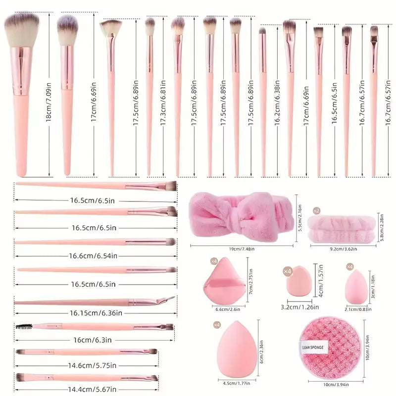 20/40 Pink Makeup Kit Complete Makeup Brush Set, Big Set Includes Soft Brushes, Beauty Blender, Birthday Christmas New Year Gift