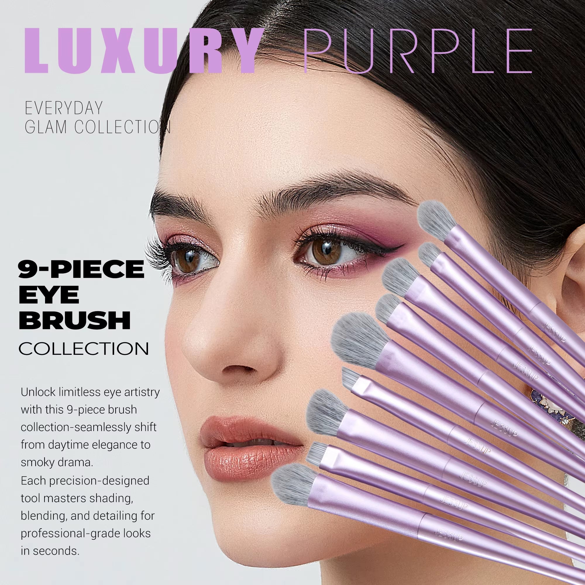 Makeup Brushes Set 4/6/7/10/14/15Pcs Foundation Makeup Brush,Face Eyeshadow Blending Highlighting Concealer,Luxury Purple
