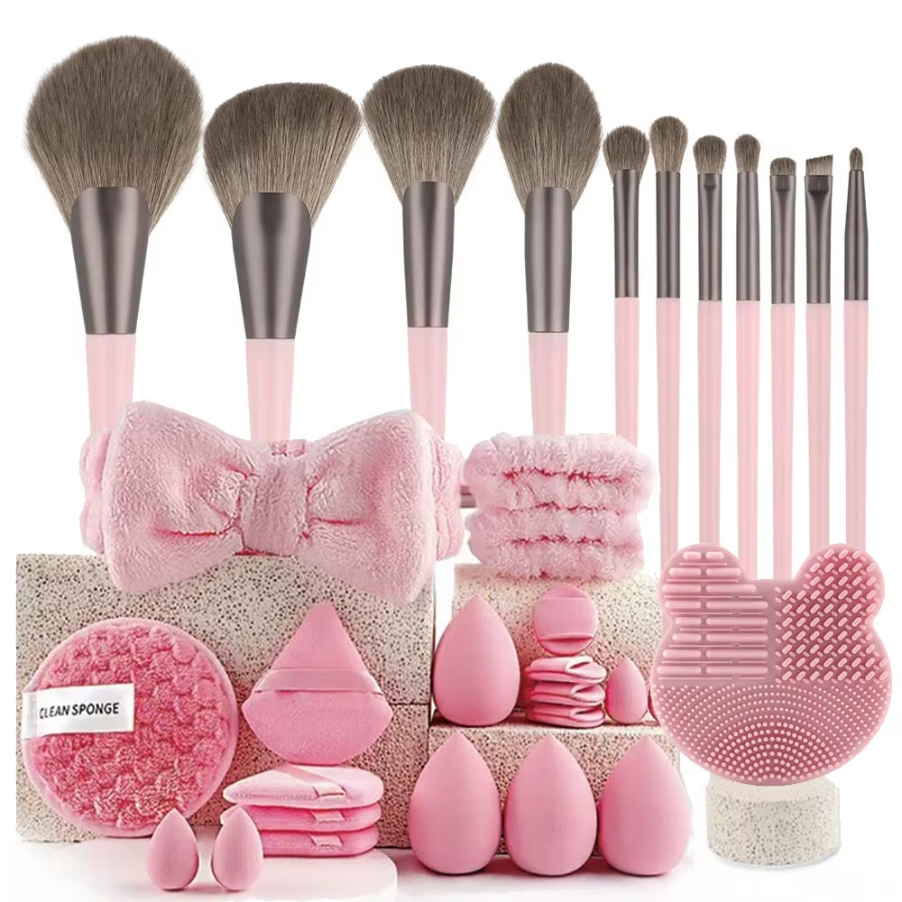 20/40 Pink Makeup Kit Complete Makeup Brush Set, Big Set Includes Soft Brushes, Beauty Blender, Birthday Christmas New Year Gift