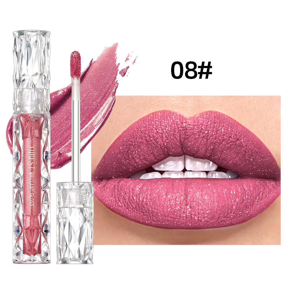 10 Colors Matte Shiny Glitter Liquid Lipstick Shiny Lip Gloss Diamond Waterproof Long Lasting Lipgloss Women Lips Makeup