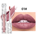 Shimmer Lip Gloss Diamond Glitter Lip Tint Waterproof Long Lasting Matte Liquid Lipstick Red Purple Lipgloss Women Makeup