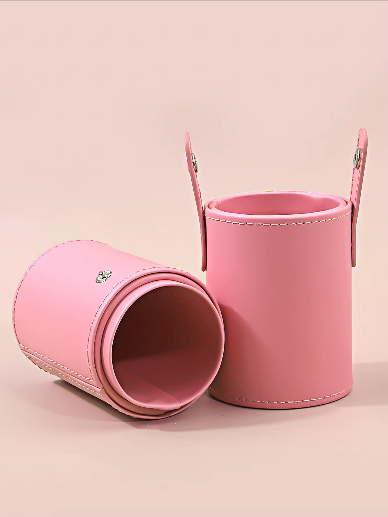 2025 New 15Pcs Pink Makeup Brushes Set with Storage Bucket Soft Bristle for Foundation Blush Eyeshadow Daily Travel Makeup