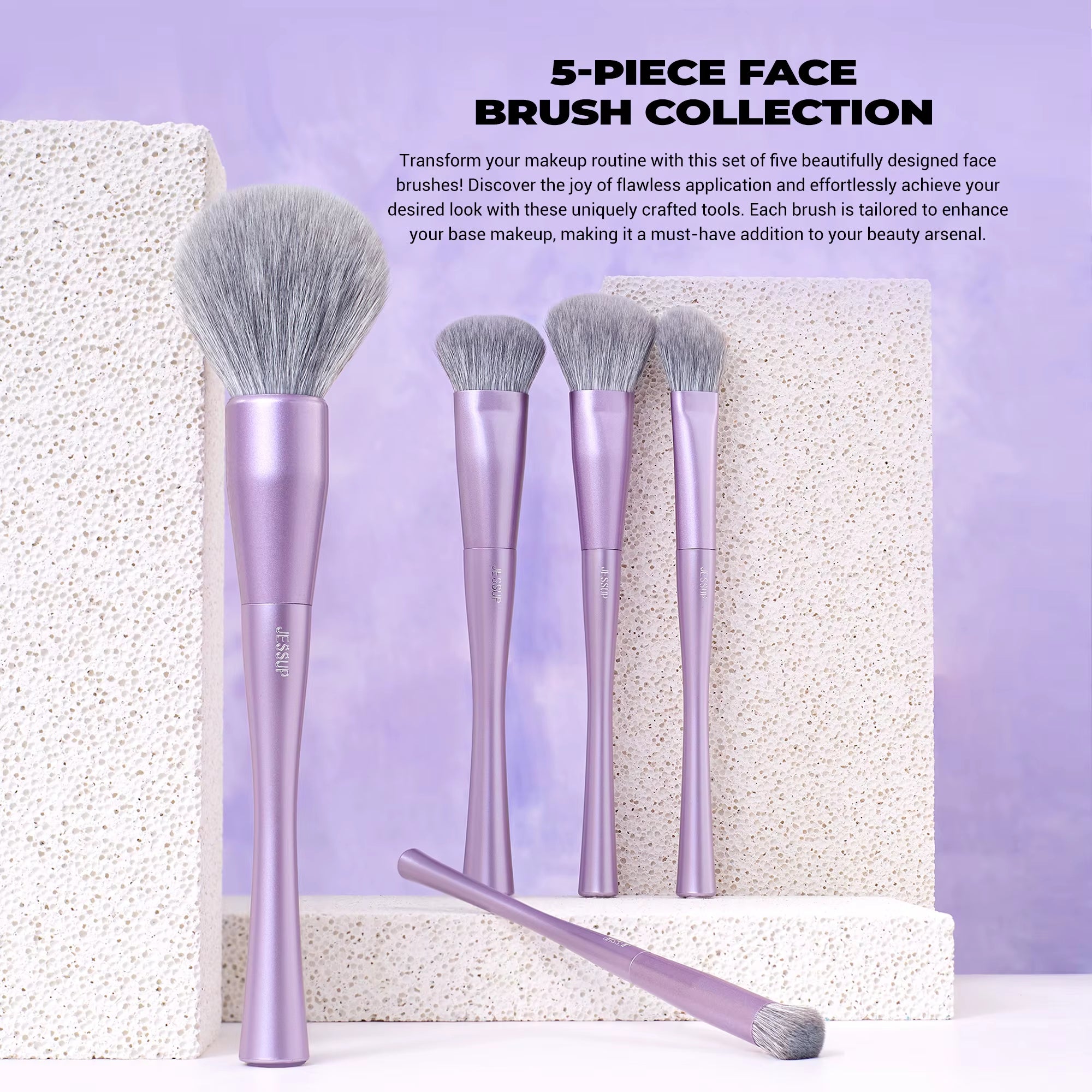 Makeup Brushes Set 4/6/7/10/14/15Pcs Foundation Makeup Brush,Face Eyeshadow Blending Highlighting Concealer,Luxury Purple