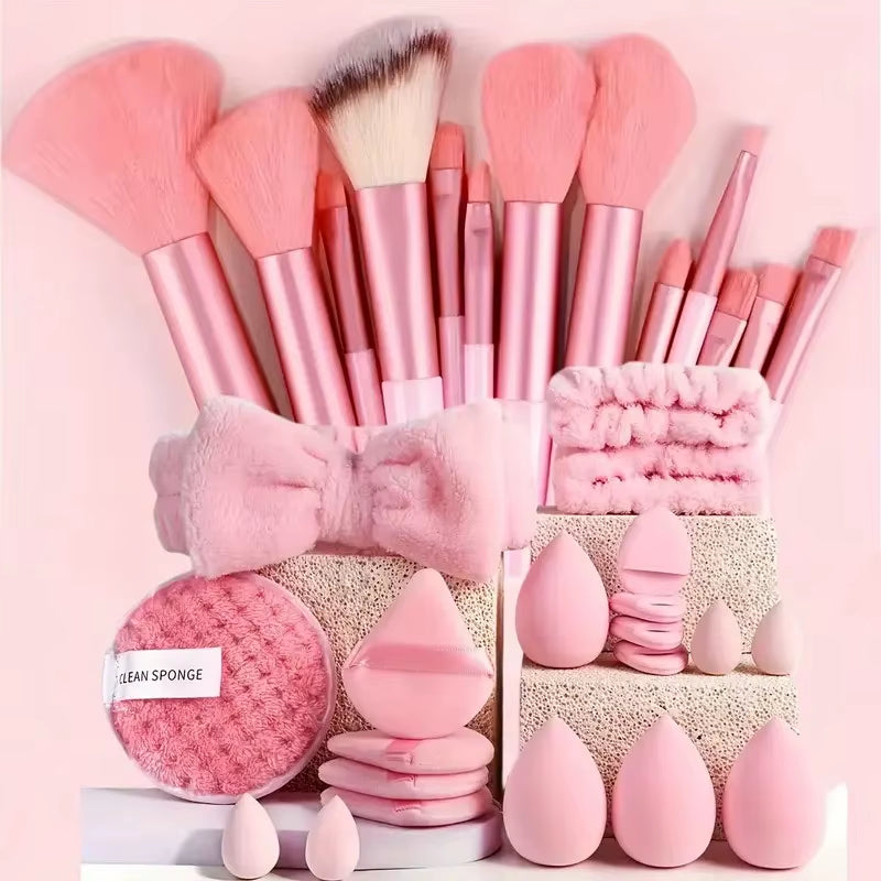 20/40 Pink Makeup Kit Complete Makeup Brush Set, Big Set Includes Soft Brushes, Beauty Blender, Birthday Christmas New Year Gift