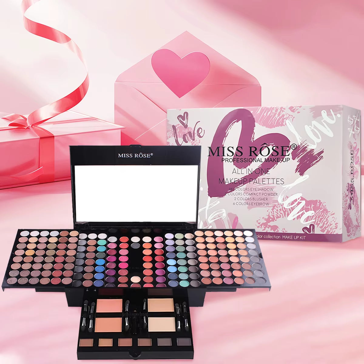 142-Color Eye Shadow, 3-Color Blush, 3-Color Eyebrow Powder Makeup Set, Makeup Artist'S Special Makeup